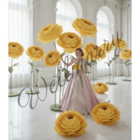 Аренда ростовых цветов из бумаги "Ранункулюсы"  (цвет по согласованию)